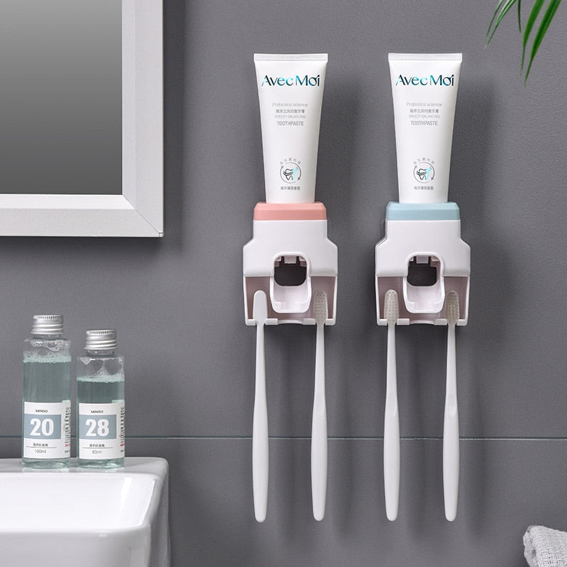 Toothbrush Holder Set & Toothpaste Dispensed